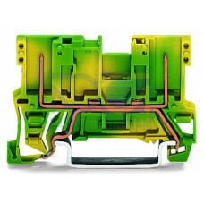 2-pin ground carrier terminal block, for DIN-rail 35 x 15 and 35 x 7.5, green-yellow