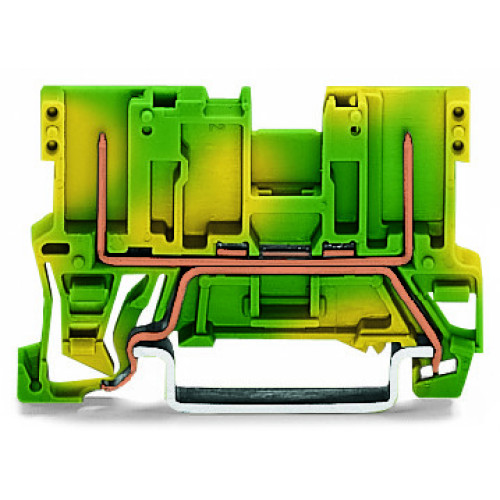 2-pin ground carrier terminal block, for DIN-rail 35 x 15 and 35 x 7.5, green-yellow