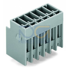 THT male header, 1.0 x 1.0 mm solder pin, straight, gr-ye/gray