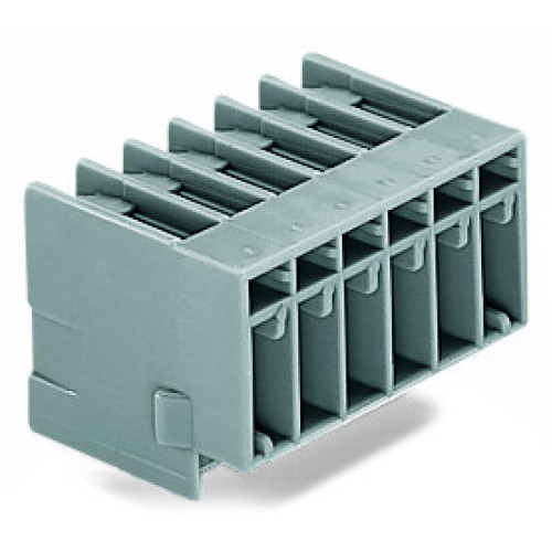 THT male header, 1.0 x 1.0 mm solder pin, angled, gray