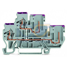 2-conductor/2-pin, double-deck carrier terminal block, 2-conductor/2-pin through terminal block, 2.5 mm&sup2;, gray