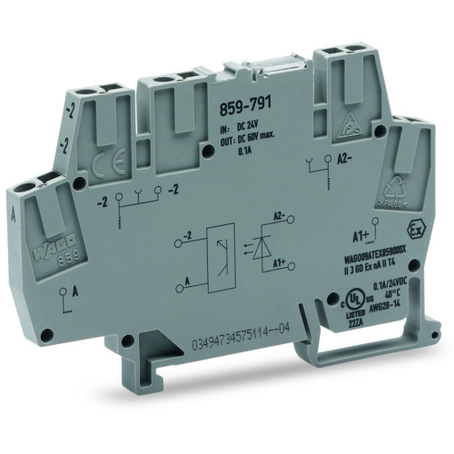 Optocoupler module, Nominal input voltage: 24 VDC, Output voltage range: 3  60 VDC, gray