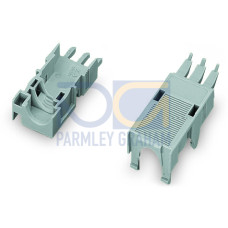 Strain relief housing, for female and male connectors, 2 parts, gray
