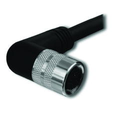 M16 cable, M16 socket,  angled, 14-pole, black