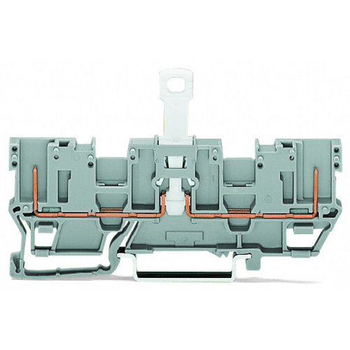 2-pin disconnect carrier terminal block, with 2 jumper positions, for DIN-rail 35 x 15 and 35 x 7.5, gray