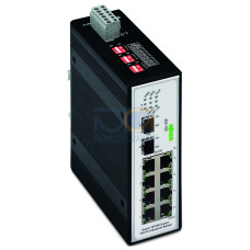 Industrial-Switch, 8-port 100Base-TX, 2 Slots 100Base-FX, black