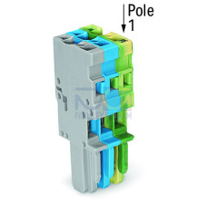 1-conductor female connector, CAGE CLAMP&reg;, 4 mm&sup2;, green-yellow/blue/gray