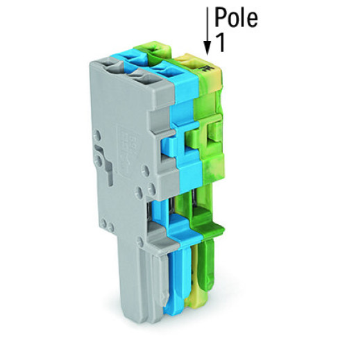 1-conductor female connector, CAGE CLAMP&reg;, 4 mm&sup2;, green-yellow/blue/gray