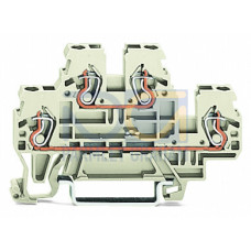 Double-deck terminal block, Through/through terminal block, L/L, light gray