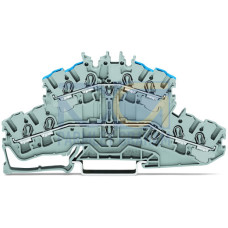 4-conductor double deck terminal block, Through/through terminal block, L/N, gray