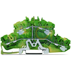 4-conductor double deck terminal block, 8-conductor ground terminal block, 2.5 mm&sup2;, green-yellow