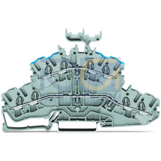 4-conductor double deck terminal block, Through/through terminal block, L/N, gray