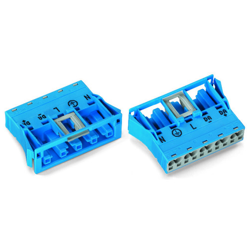 Snap-in socket, 5-pole, Cod. I, blue