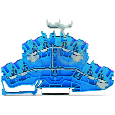 4-conductor double deck terminal block, 8-conductor through terminal block, N, blue
