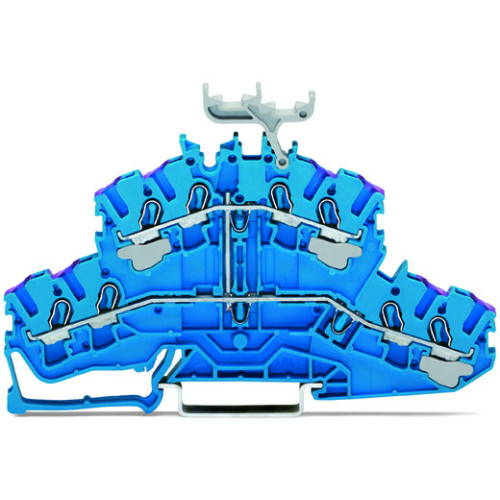 4-conductor double deck terminal block, 8-conductor through terminal block, N, blue