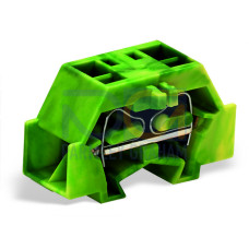 4-conductor terminal block, without push-buttons, with fixing flange, green-yellow