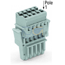 1-conductor female connector, CAGE CLAMP&reg;, 4 mm&sup2;, gray