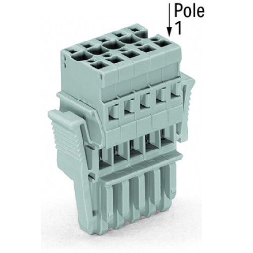 1-conductor female connector, CAGE CLAMP&reg;, 4 mm&sup2;, gray