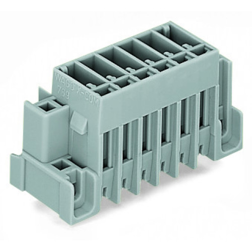 THT male header, 1.0 x 1.0 mm solder pin, straight, gray