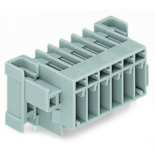 THT male header, 1.0 x 1.0 mm solder pin, angled, gray