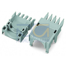 Strain relief housing, for female and male connectors, 2 parts, gray