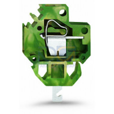 Ground conductor feedthrough terminal block, Conductor/solder/crimp quick disconnect terminal, Plate thickness: 1.5 mm, green-yellow