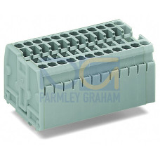 2-conductor terminal strip, without push-buttons, with snap-in mounting feet, gray