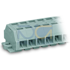 4-conductor terminal strip, without push-buttons, with fixing flanges, gray