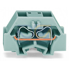 4-conductor terminal block, without push-buttons, with fixing flange, orange