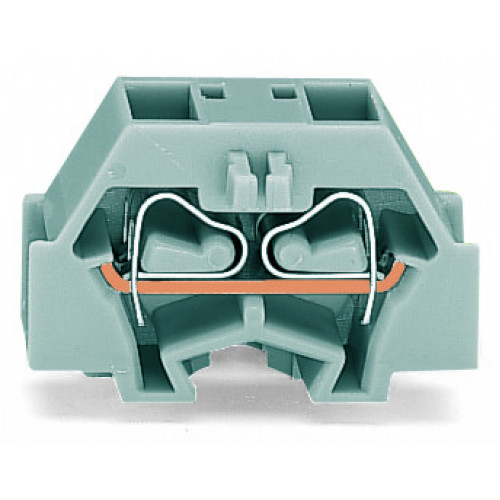 4-conductor terminal block, without push-buttons, with fixing flange, orange