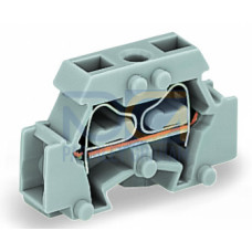 2-conductor terminal block, without push-buttons, with fixing flange, gray