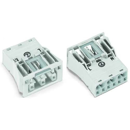 Snap-in socket, 3-pole, Cod. A, white