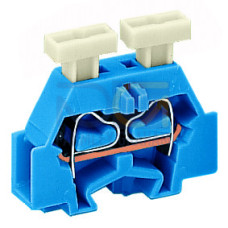 2-conductor terminal block, on both sides with push-button, suitable for Ex i applications, blue