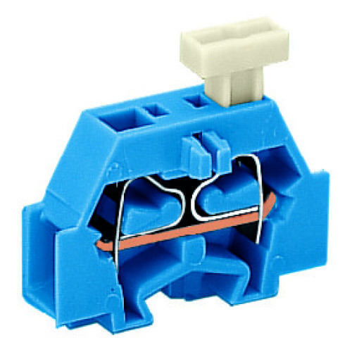 2-conductor terminal block, on one side with push-button, suitable for Ex i applications, blue