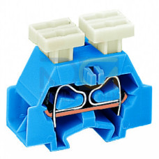 4-conductor terminal block, on both sides with push-button, suitable for Ex i applications, blue