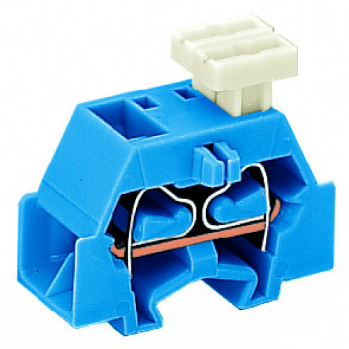 4-conductor terminal block, on one side with push-buttons, suitable for Ex i applications, blue