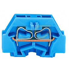 2-conductor terminal block, without push-buttons, with fixing flange, blue