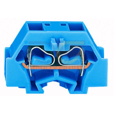 4-conductor terminal block, without push-buttons, with fixing flange, blue