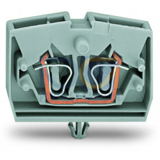 2-conductor terminal block, without push-buttons, with snap-in mounting foot, orange