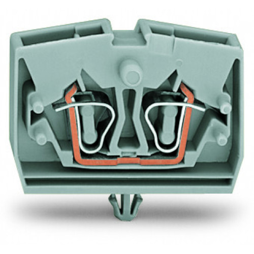 2-conductor terminal block, without push-buttons, with snap-in mounting foot, orange