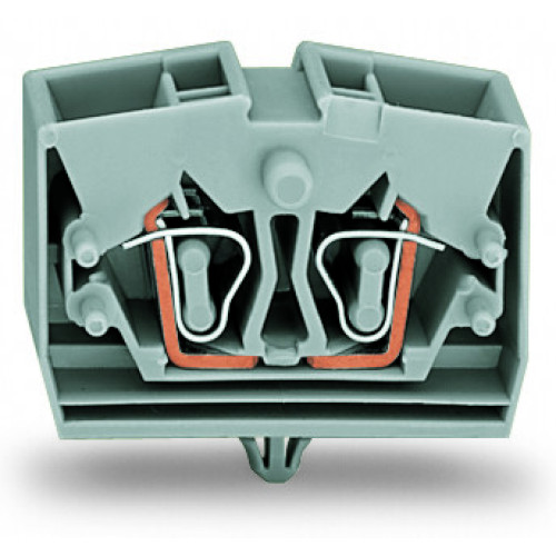 4-conductor terminal block, without push-buttons, with snap-in mounting foot, gray