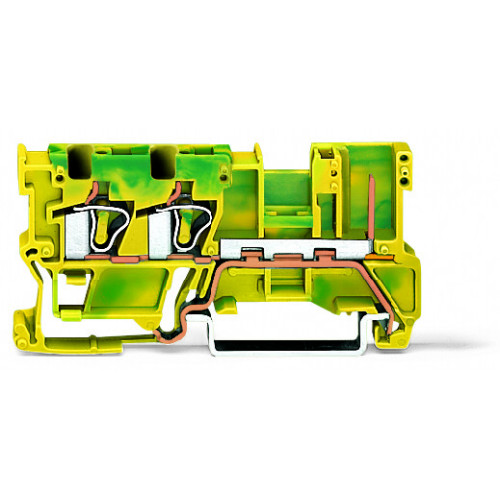 2-conductor/1-pin ground carrier terminal block, 4 mm&sup2;, for DIN-rail 35 x 15 and 35 x 7.5, green-yellow