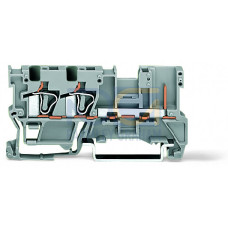 2-conductor/1-pin carrier terminal block, 4 mm&sup2;, for DIN-rail 35 x 15 and 35 x 7.5, gray