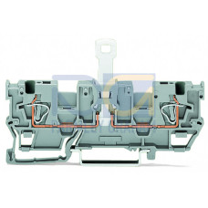 1-conductor/1-conductor disconnect carrier terminal block, with 2 jumper positions, for DIN-rail 35 x 15 and 35 x 7.5, gray