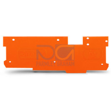 End and intermediate plate, 1.1 mm thick, orange