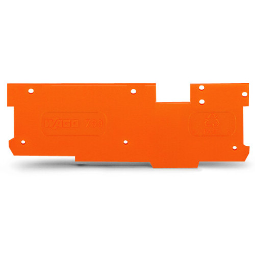 End and intermediate plate, 1.1 mm thick, orange