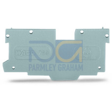 End and intermediate plate, 1.1 mm thick, gray