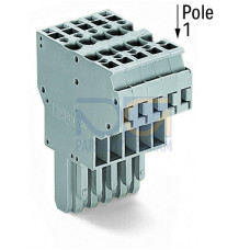 2-conductor female connector, CAGE CLAMP&reg;, 4 mm&sup2;, gray