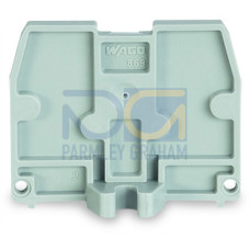 End plate, with fixing flange M3, 2.5 mm thick, gray