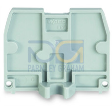 End plate, with fixing flange M4, 2.5 mm thick, gray